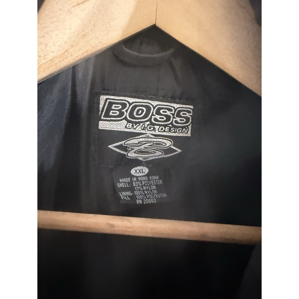 Vintage Boss By IG Designs XXL 90s Y2K Olive Green Puffer Oversized Jacket - Picture 4 of 11